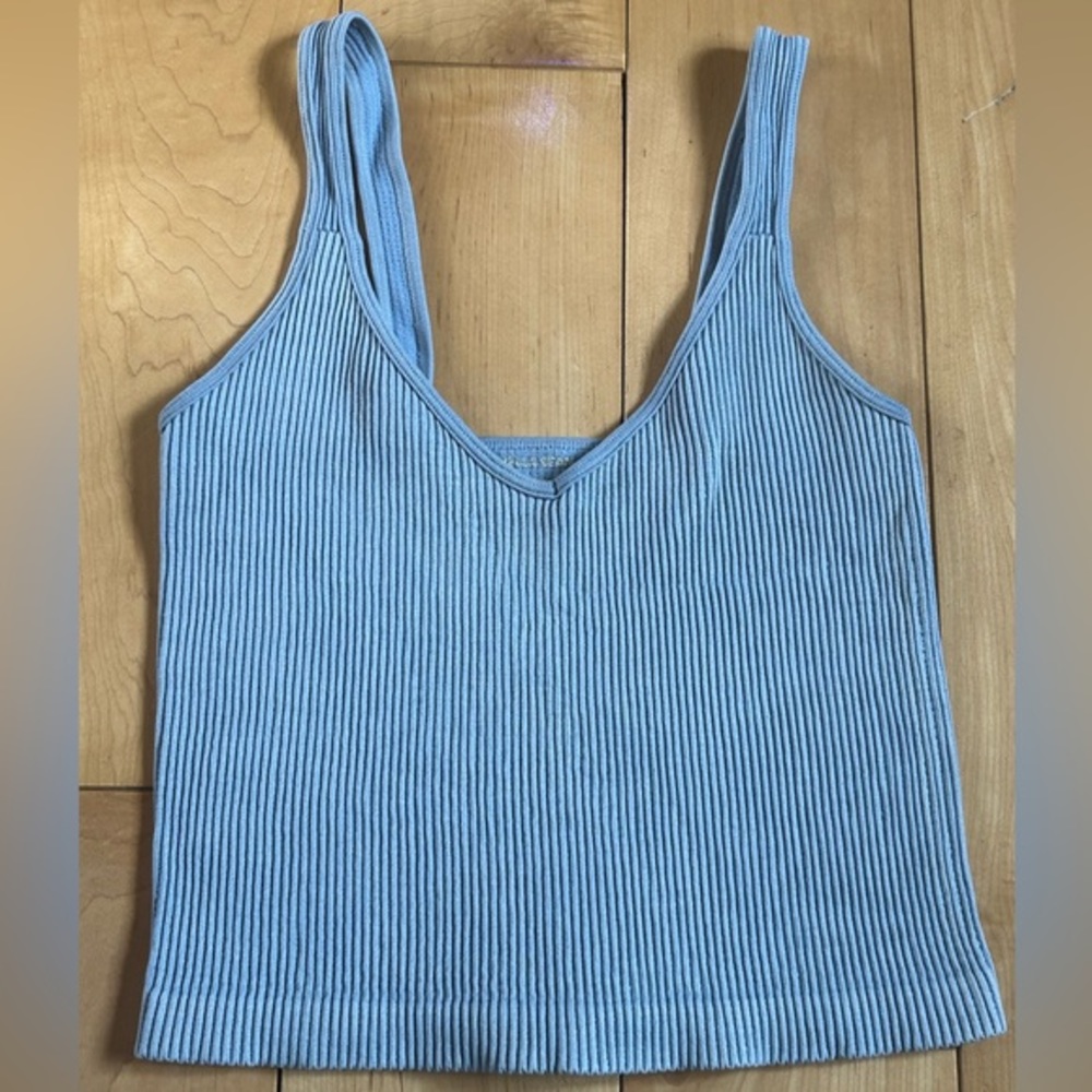 Bella Seamless | Cropped Tank Top | Light Blue | Large